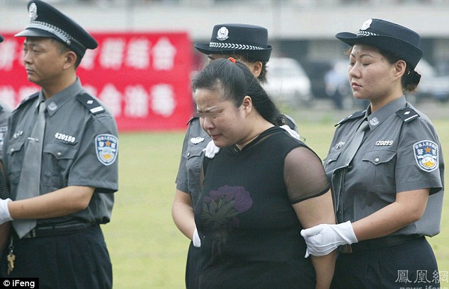 Minutes before she is shot in the back of the head, Ms Xiuling breaks down in tears. She was the only one of the prisoners to cry on the morning of the execution 