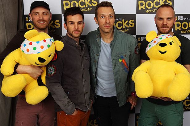 Coldplay pose backstage at Children In Need Rocks Manchester (Pic: Getty Images)